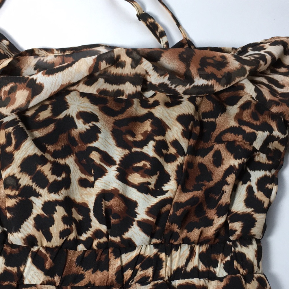 Streetwear Society Maxi Dress Size Small Leopard Print Mini Lined Sheer Fabric - Picture 12 of 12